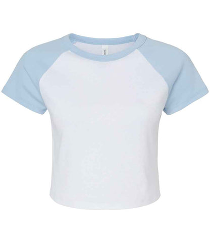 Bella - Ladies Micro Rib Raglan Baby T-Shirt - BL1201 WH/PI XS
