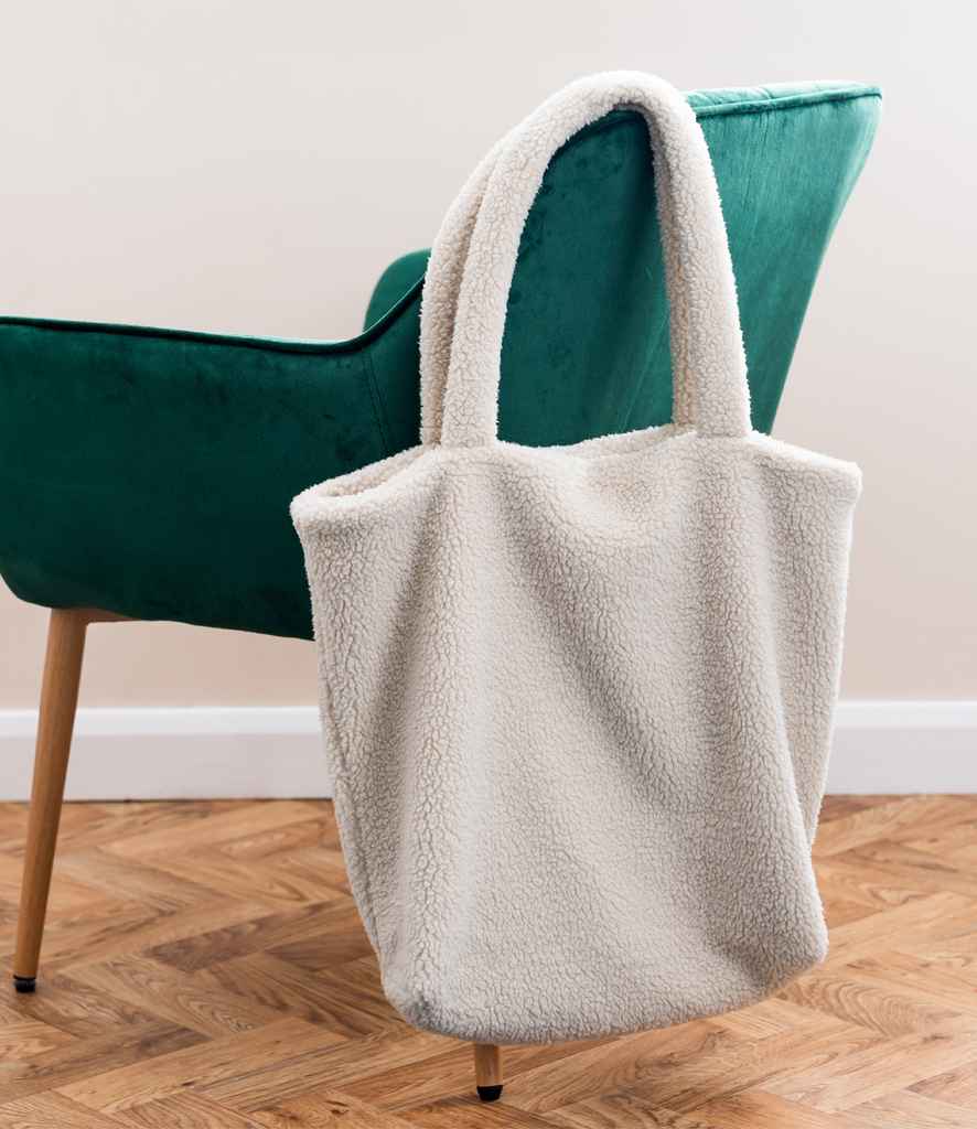 Brand Lab - Borg Fleece Shopper Tote Bag - BR301 NAT ONE
