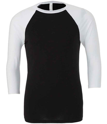 Canvas Unisex 3/4 Sleeve Baseball T-Shirt - CV3200 BK/WH XS