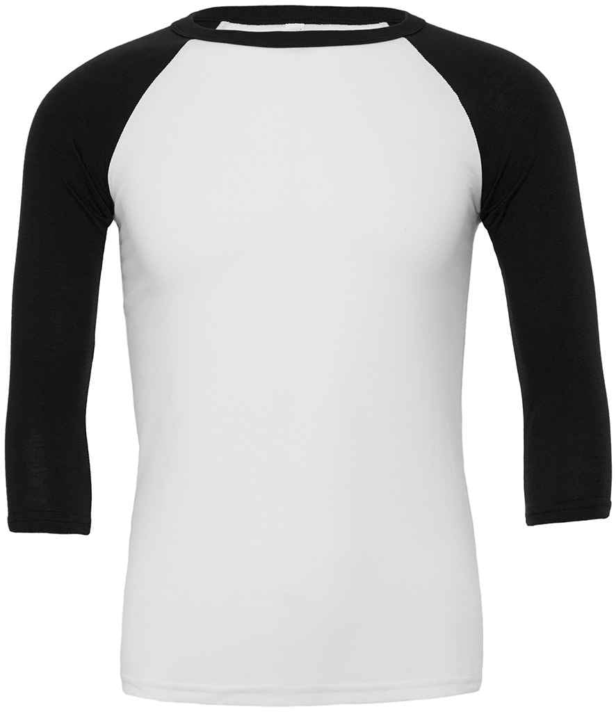 Canvas Unisex 3/4 Sleeve Baseball T-Shirt - CV3200 WH/RD XS