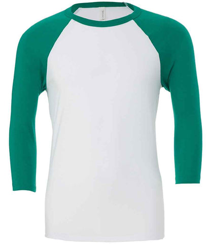 Canvas Unisex 3/4 Sleeve Baseball T-Shirt - CV3200 WH/KG XS