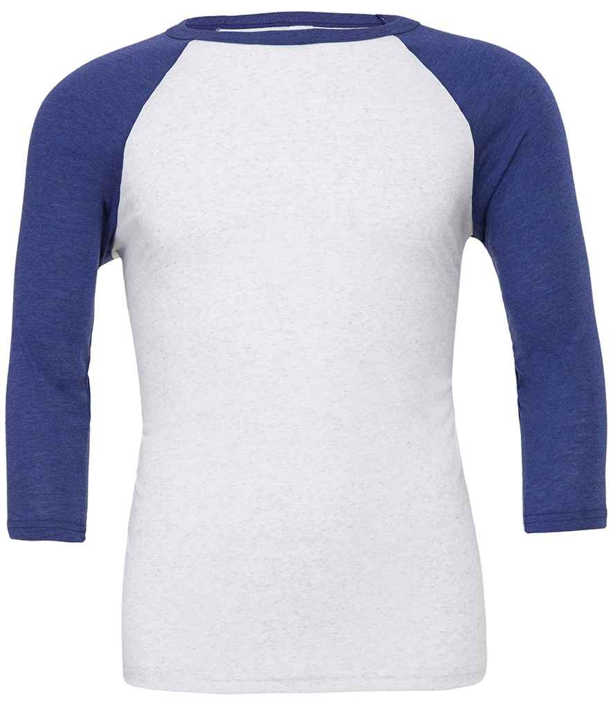 Canvas Unisex 3/4 Sleeve Baseball T-Shirt - CV3200 WH/NV XS
