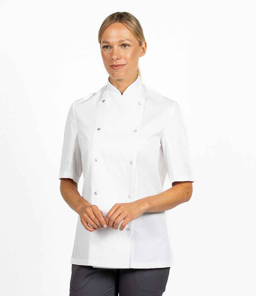 Dennys - Short Sleeve Press Stud Chef's Jacket - DE002 WHI XXS