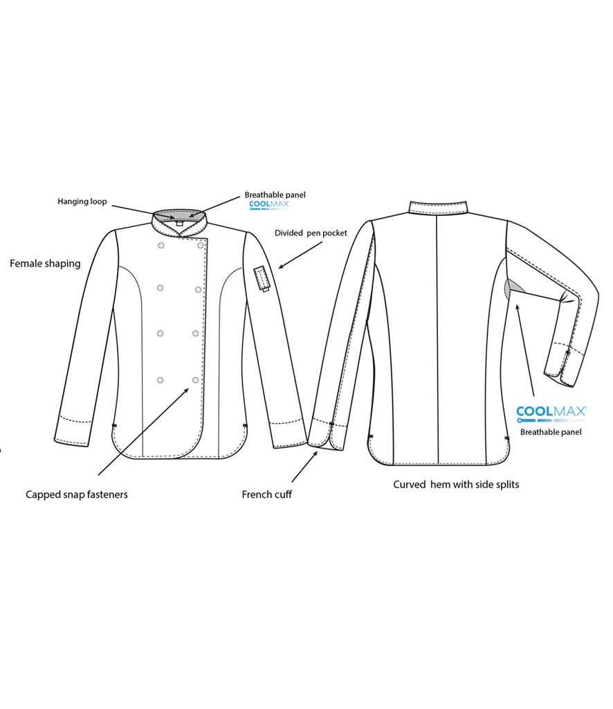 Dennys - Ladies Long Sleeve Premium Chef's Jacket