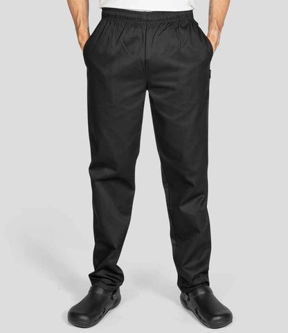 Dennys - Unisex Elasticated Chef's Trousers - DE020 BLK XXS