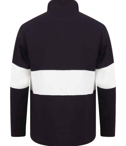 Front Row - Panelled 1/4 Zip Neck Top - Pierre Francis
