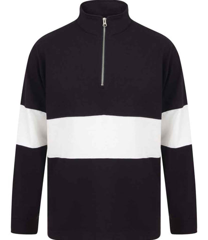Front Row - Panelled 1/4 Zip Neck Top - Pierre Francis