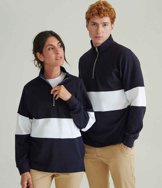 Front Row - Panelled 1/4 Zip Neck Top