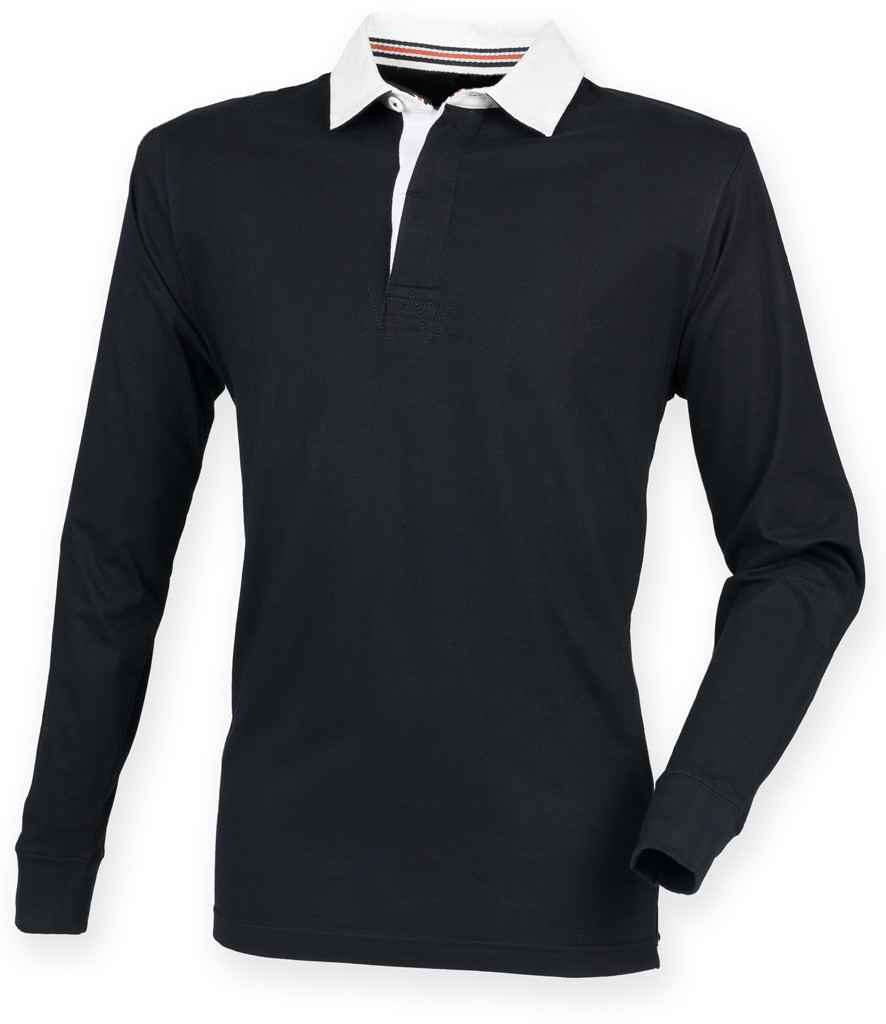 Front Row - Premium Superfit Rugby Shirt - FR104 BLK XS