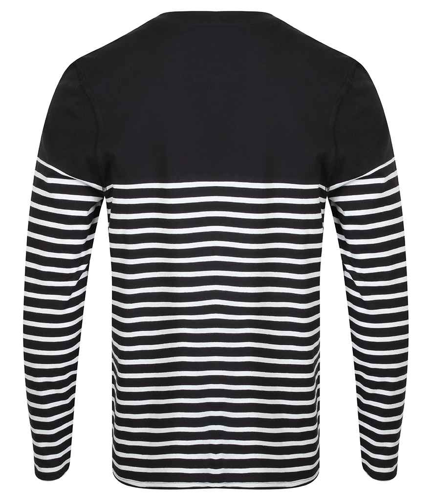 Front Row - Unisex Long Sleeve Breton Striped T-Shirt