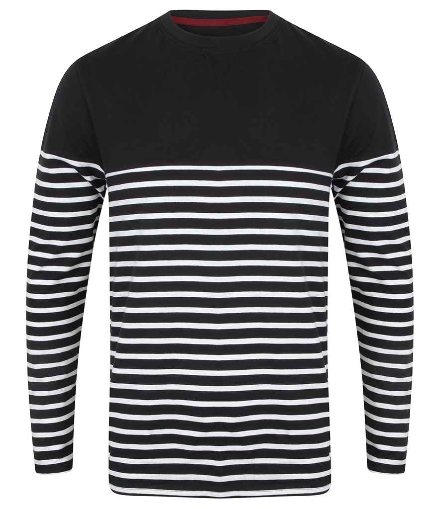 Front Row - Unisex Long Sleeve Breton Striped T-Shirt