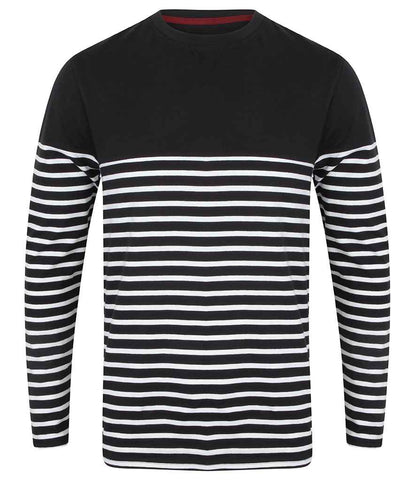 Front Row - Unisex Long Sleeve Breton Striped T-Shirt - FR134 NV/WH XS