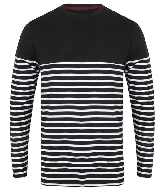 Front Row - Unisex Long Sleeve Breton Striped T-Shirt