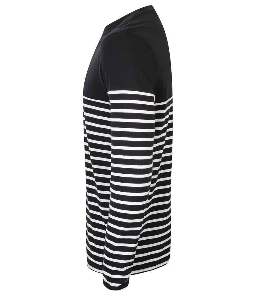 Front Row - Unisex Long Sleeve Breton Striped T-Shirt