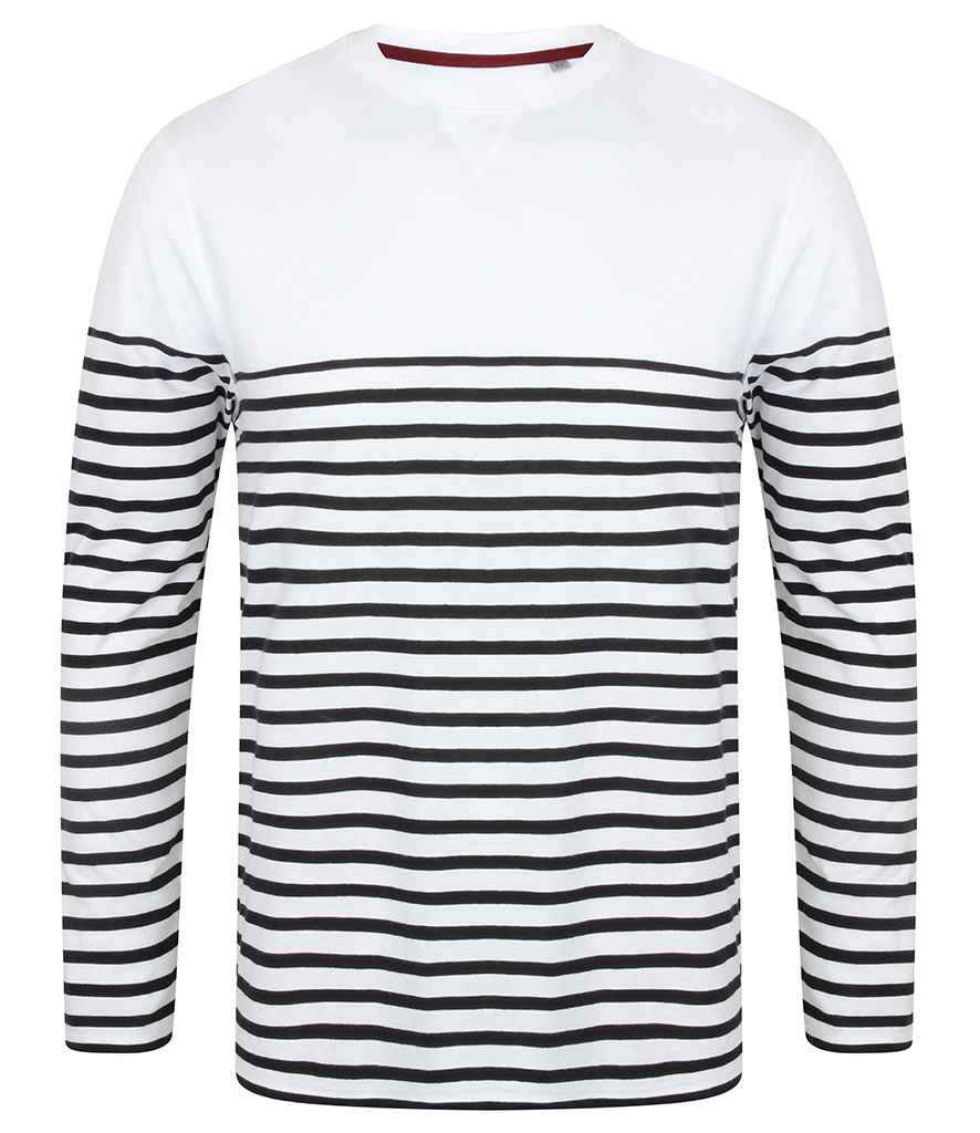 Front Row - Unisex Long Sleeve Breton Striped T-Shirt - FR134 NV/WH XS