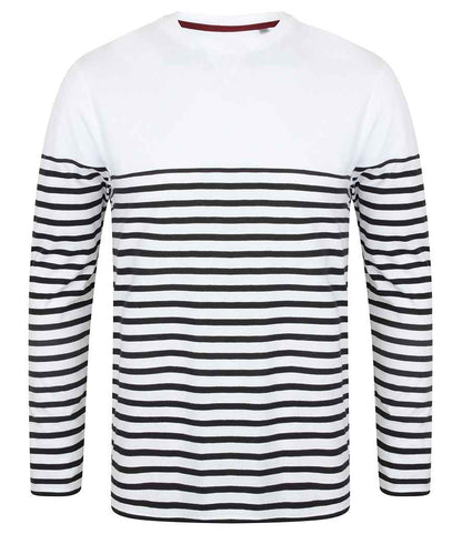 Front Row - Unisex Long Sleeve Breton Striped T-Shirt - FR134 NV/WH XS