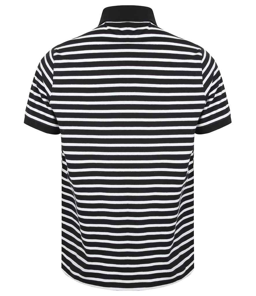 Front Row - Striped Jersey Polo Shirt