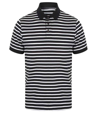 Front Row - Striped Jersey Polo Shirt - FR230 NV/WH XS