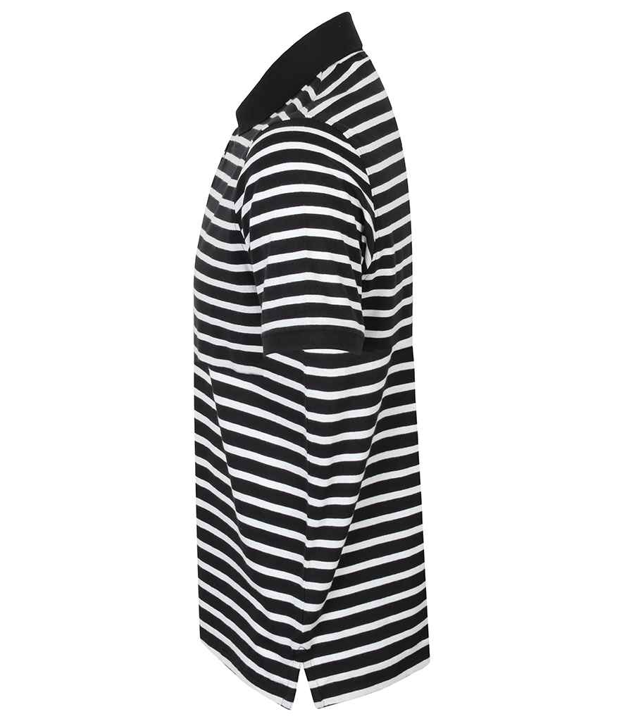Front Row - Striped Jersey Polo Shirt