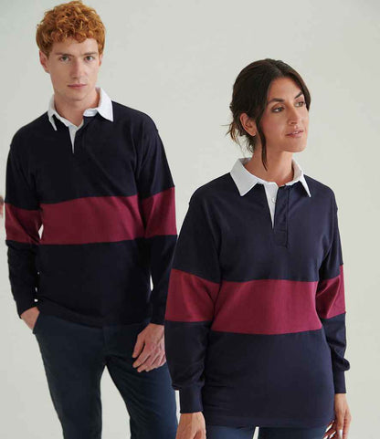 Front Row - Panelled Rugby Shirt - FR7 NV/BU S