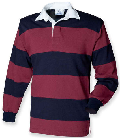 Front Row - Sewn Stripe Rugby Shirt - FR8 BU/NV S