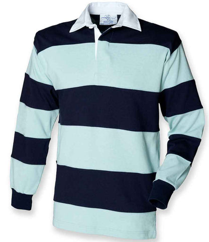 Front Row - Sewn Stripe Rugby Shirt - FR8 BU/NV S