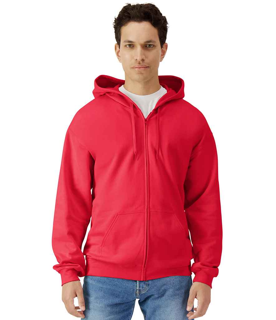 Gildan - SoftStyle® Midweight Full Zip Hooded Sweatshirt - GD69 RED S