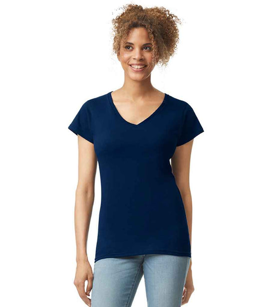 Gildan - Ladies SoftStyle® V Neck T-Shirt - GD78 NAV S