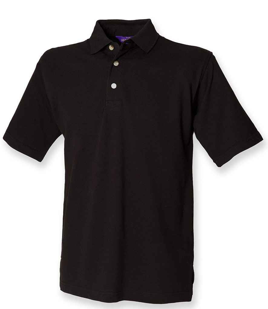 Henbury - Classic Heavy Cotton Piqué Polo Shirt - H100 BLK XS