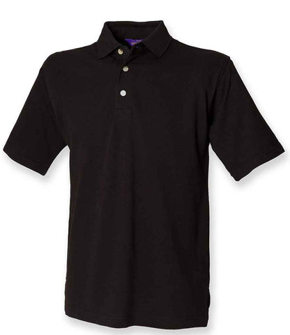 Henbury - Classic Heavy Cotton Piqué Polo Shirt - H100 BLK XS