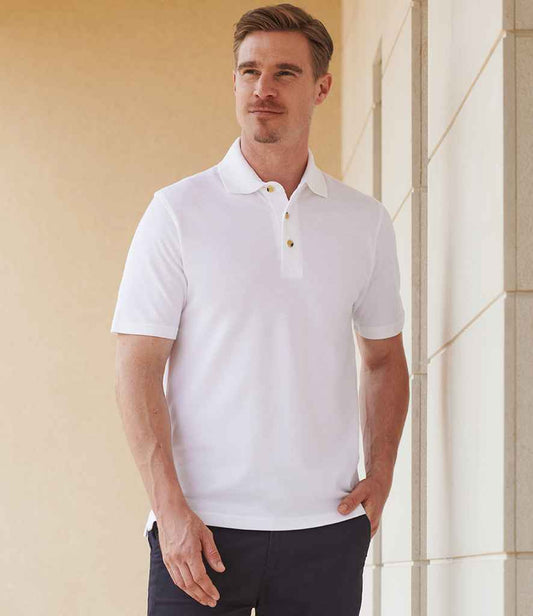 Henbury - Classic Heavy Cotton Piqué Polo Shirt - H100 WHI XS