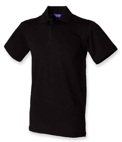 Henbury - Unisex Stretch Cotton Piqué Polo Shirt - H305 BLK XS