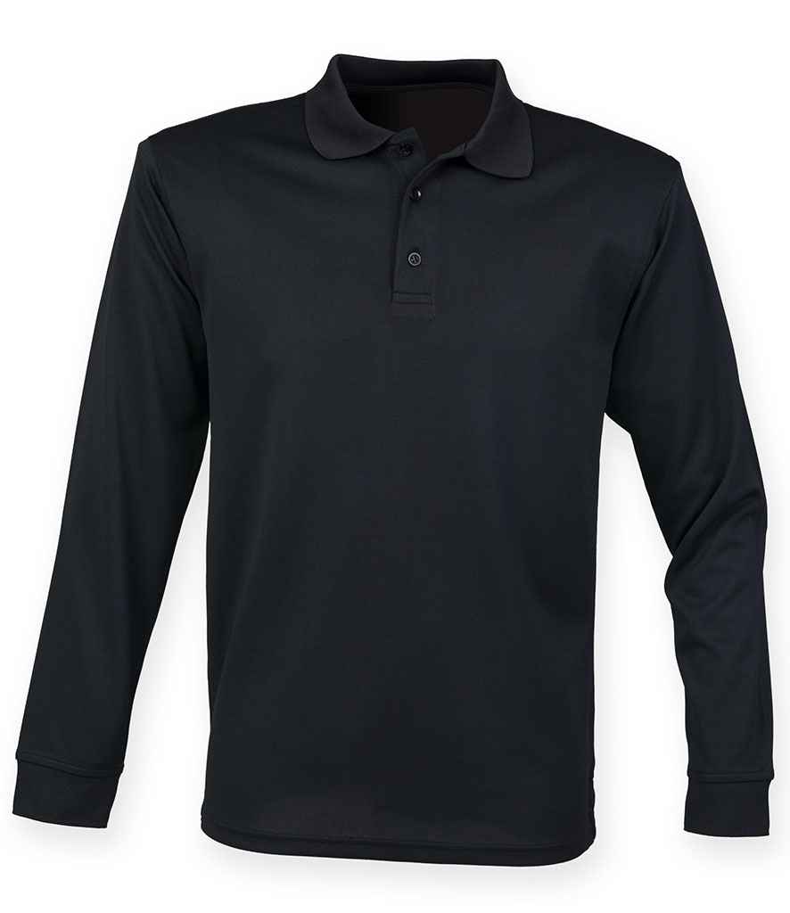 Henbury - Koszulka polo unisex z długim rękawem Coolplus® Piqué