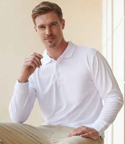 Henbury - Unisex Long Sleeve Coolplus® Piqué Polo Shirt