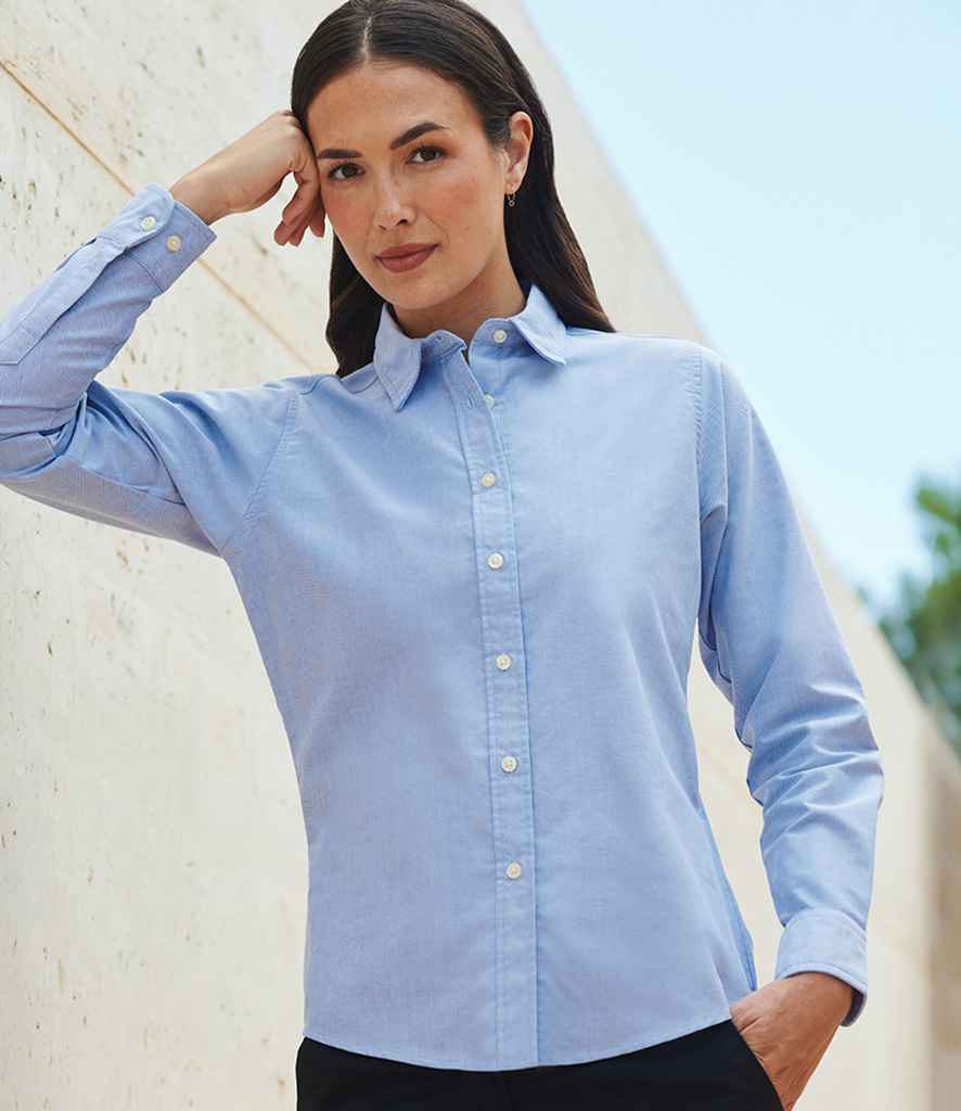 Henbury - Ladies Long Sleeve Classic Oxford Shirt - H511 BLU XS