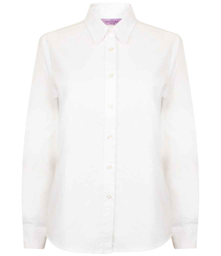 Henbury - Ladies Long Sleeve Classic Oxford Shirt - H511 WHI XS
