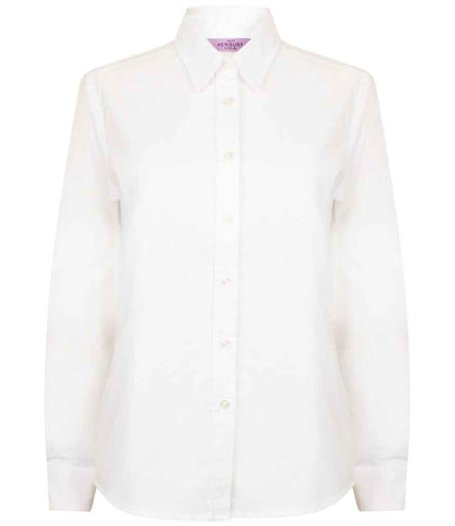 Henbury - Ladies Long Sleeve Classic Oxford Shirt - H511 WHI XS