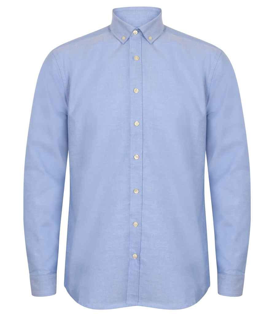 Henbury - Modern Long Sleeve Classic Fit Oxford Shirt - H512C BLU S