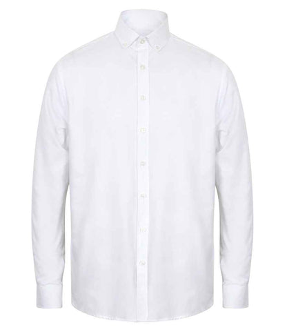 Henbury - Modern Long Sleeve Classic Fit Oxford Shirt - H512C BLK S