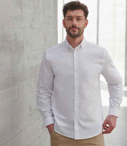 Henbury - Modern Long Sleeve Classic Fit Oxford Shirt - H512C WHI S