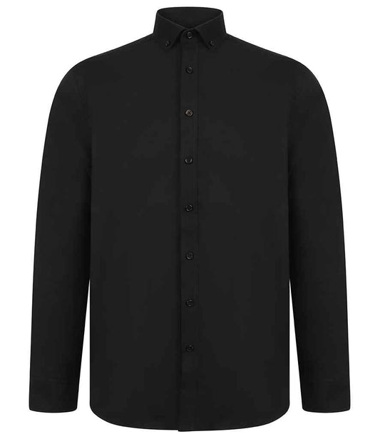 Henbury - Modern Long Sleeve Regular Fit Oxford Shirt - H512R BLK XS