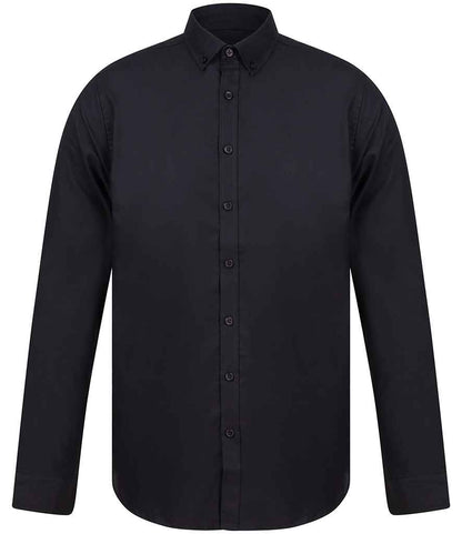 Henbury - Modern Long Sleeve Slim Fit Oxford Shirt - H512S BLK S