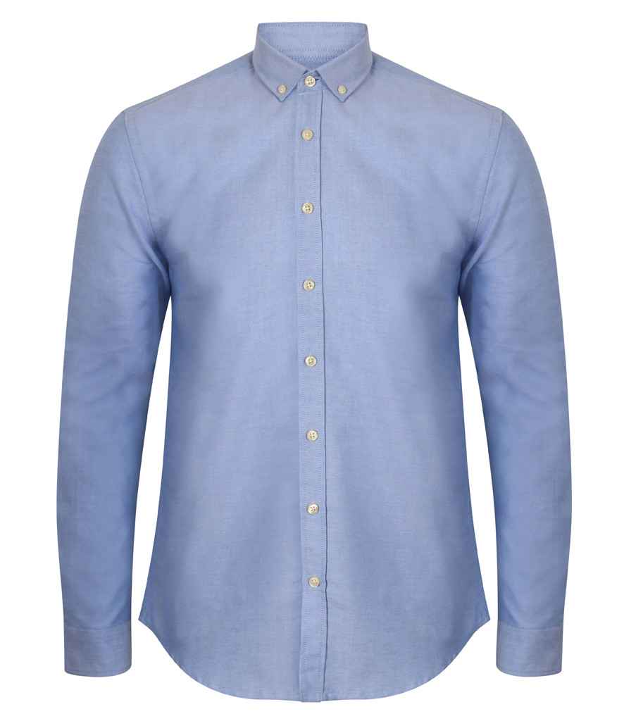 Henbury - Modern Long Sleeve Slim Fit Oxford Shirt - H512S BLU S