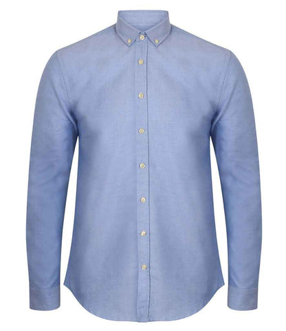 Henbury - Modern Long Sleeve Slim Fit Oxford Shirt - H512S BLU S