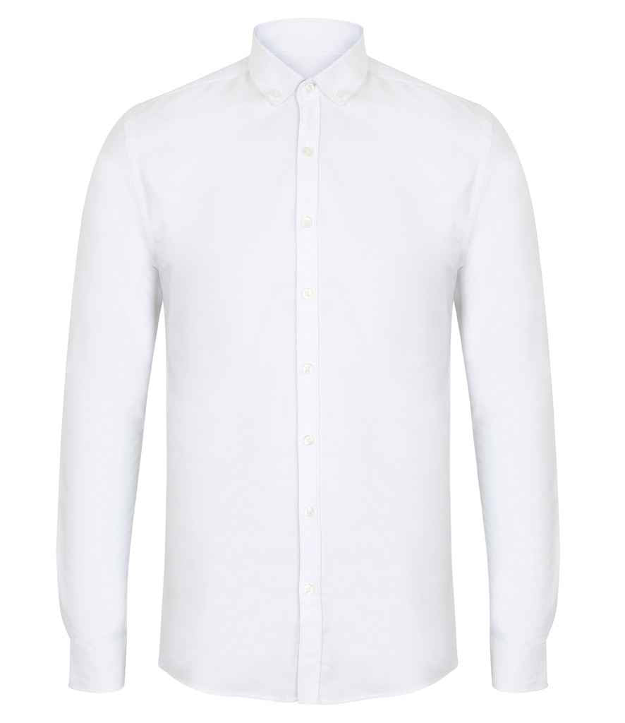 Henbury - Modern Long Sleeve Slim Fit Oxford Shirt - H512S WHI S