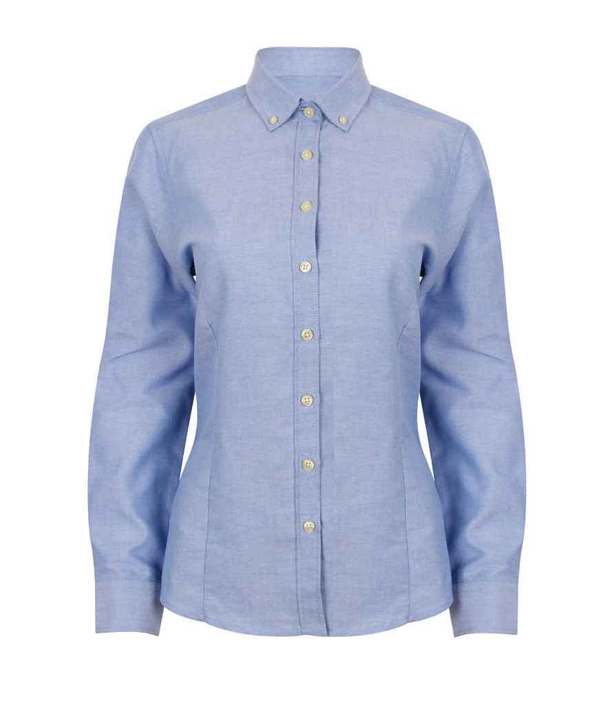 Henbury - Ladies Modern Long Sleeve Regular Fit Oxford Shirt - H513R BLK XS/R