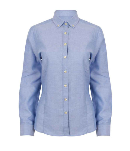 Henbury - Ladies Modern Long Sleeve Regular Fit Oxford Shirt - H513R BLK XS/R