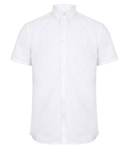 Henbury - Modern Short Sleeve Regular Fit Oxford Shirt - H517R BLK XS/R