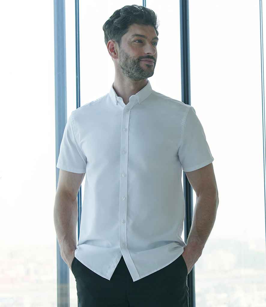 Henbury - Modern Short Sleeve Regular Fit Oxford Shirt - H517R WHI XS/R
