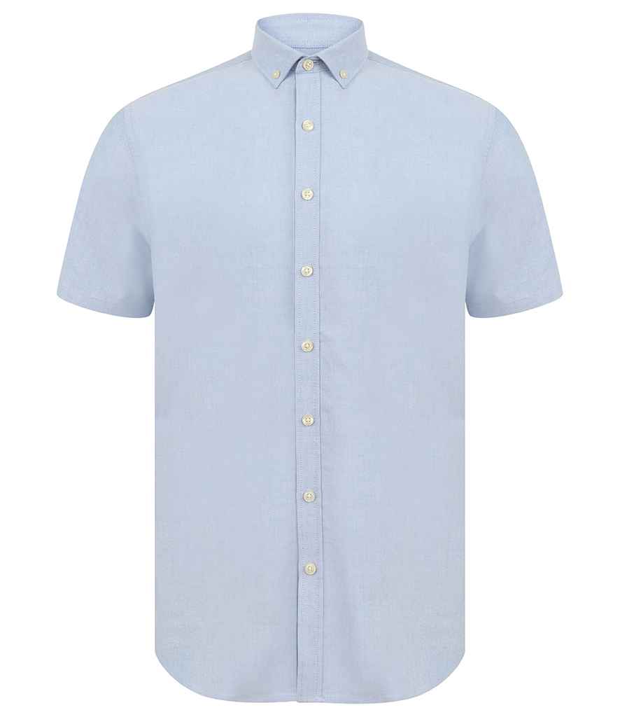 Henbury - Modern Short Sleeve Slim Fit Oxford Shirt - H517S BLK S